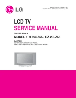 Lg rt 23lz55 rz 23lz55 service manual cover with photo's of Beko dryers, model code and contents