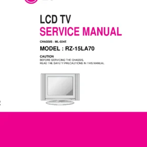 Lg rz 15la70 service manual cover with photo's of Beko dryers, model code and contents