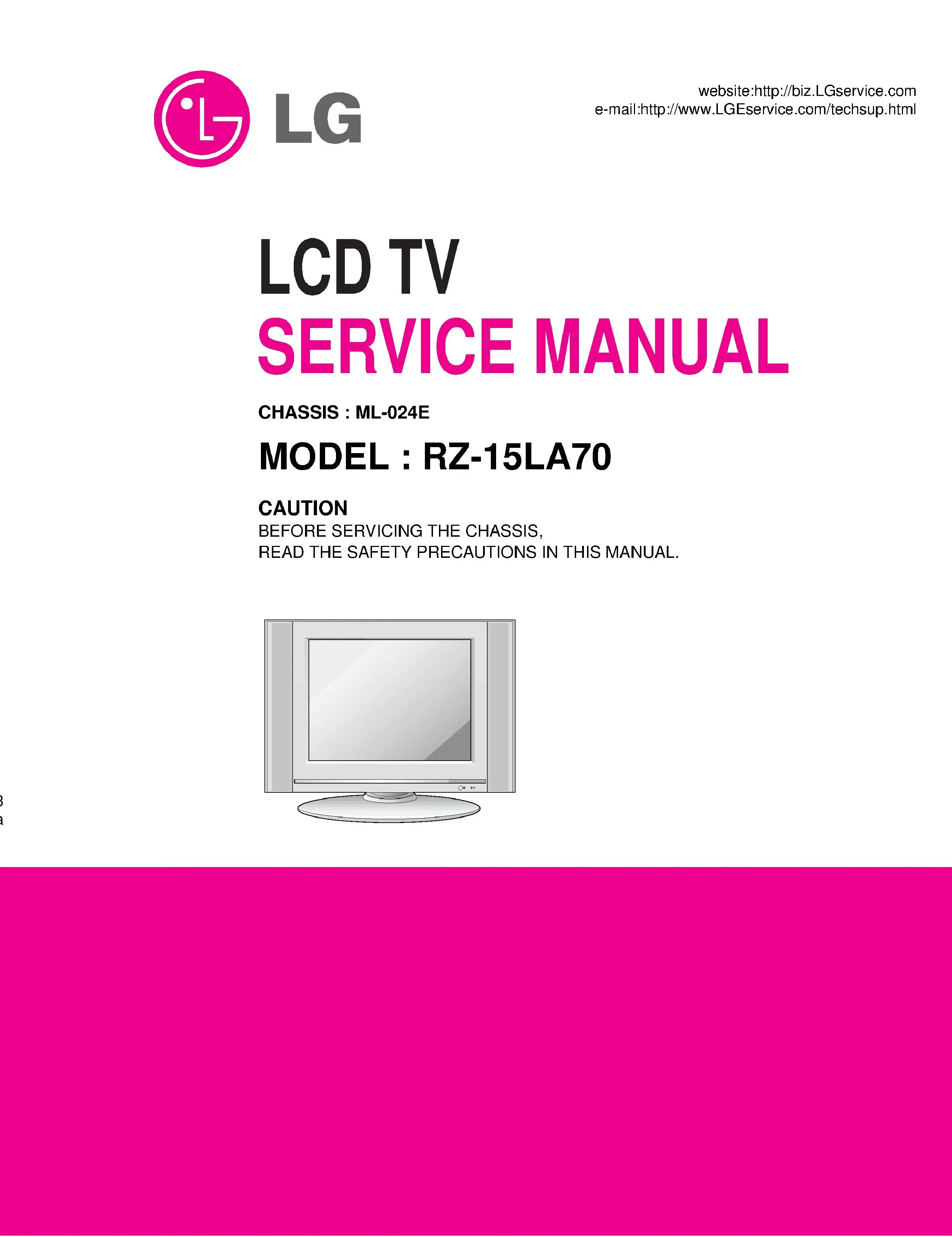 Lg rz 15la70 service manual cover with photo's of Beko dryers, model code and contents