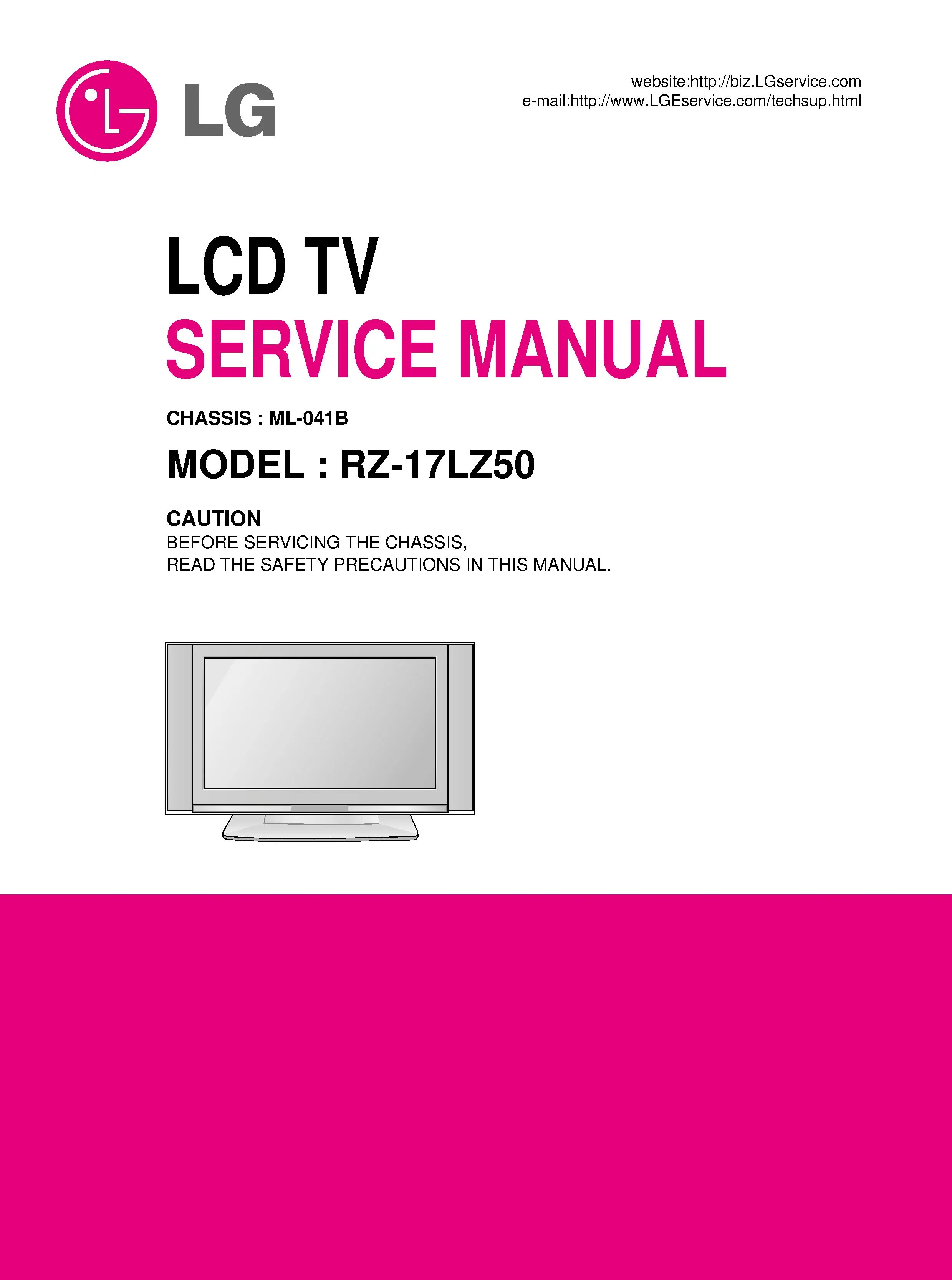 Lg rz 17lz50 service manual cover with photo's of Beko dryers, model code and contents