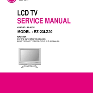 Lg rz 23lz20 service manual cover with photo's of Beko dryers, model code and contents