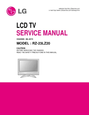 Lg rz 23lz20 service manual cover with photo's of Beko dryers, model code and contents
