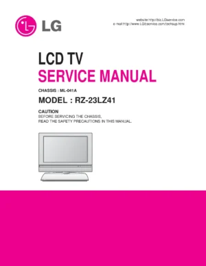 Lg rz 23lz41 service manual cover with photo's of Beko dryers, model code and contents