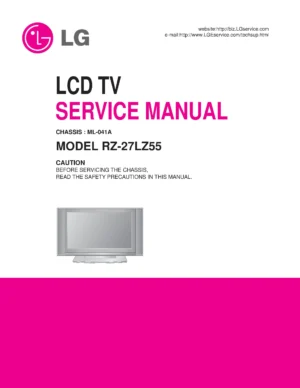 Lg rz 27lz55 service manual cover with photo's of Beko dryers, model code and contents