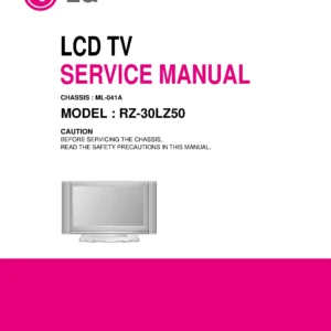 Lg rz 30lz50 service manual cover with photo's of Beko dryers, model code and contents