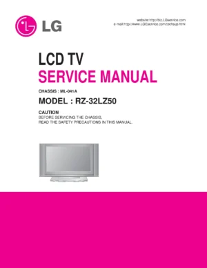 Lg rz 32lz50 service manual cover with photo's of Beko dryers, model code and contents