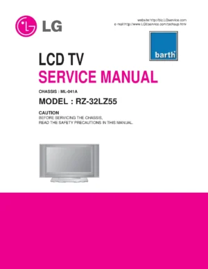 Lg rz 32lz55 service manual cover with photo's of Beko dryers, model code and contents