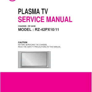 Lg rz 42px10 42px11 service manual cover with photo's of Beko dryers, model code and contents