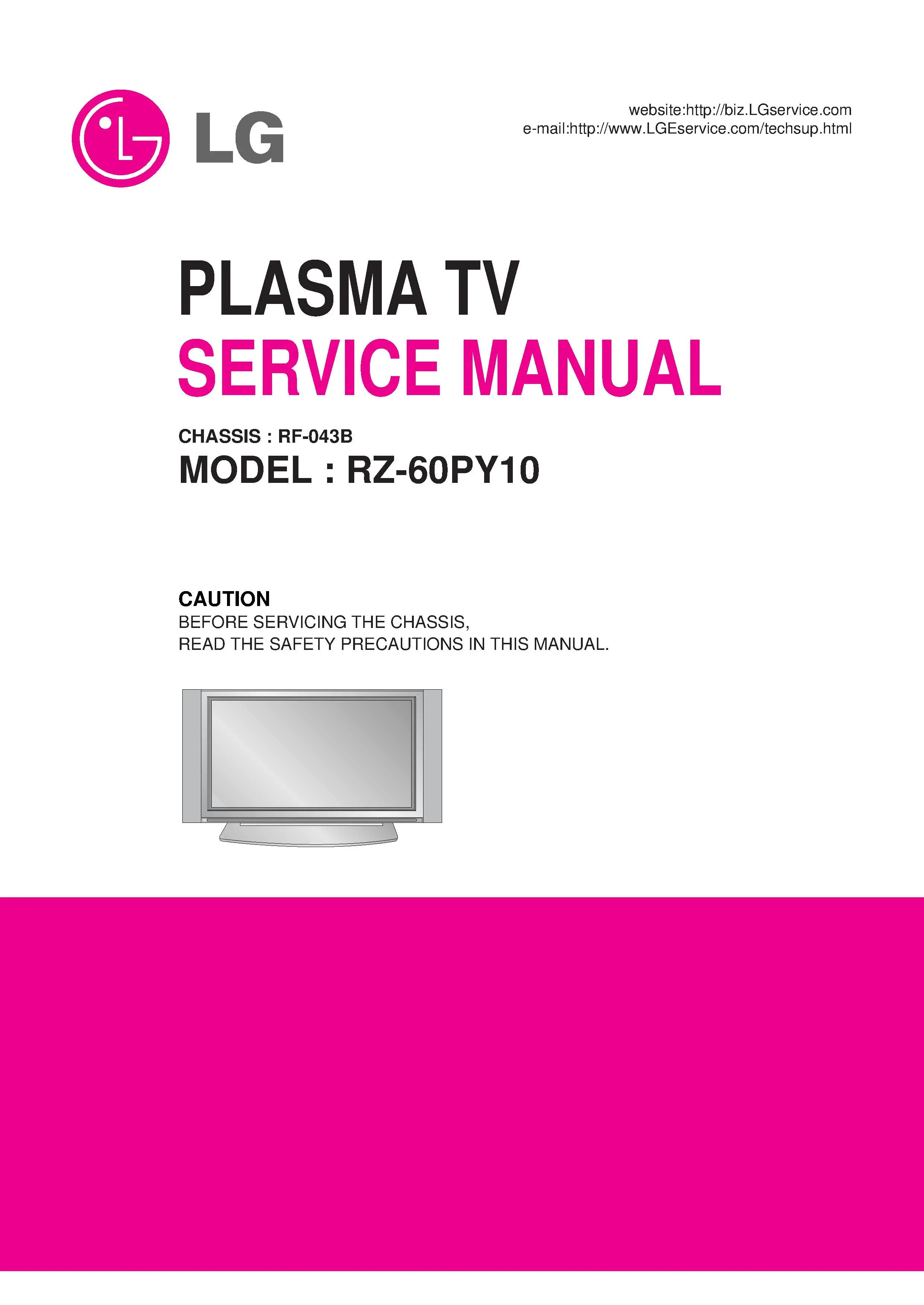 Lg rz 60py10 service manual cover with photo's of Beko dryers, model code and contents