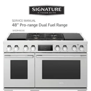 Lg sksdr480sis signature service manual cover freestanding range
