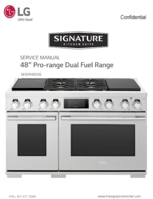 Lg sksdr480sis signature service manual cover freestanding range