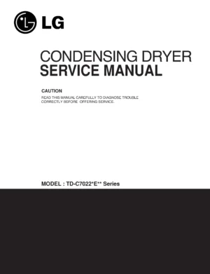 Lg td c70220e service manual cover for dryer