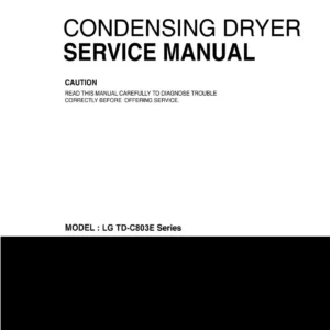 Lg td c803e service manual cover for dryer
