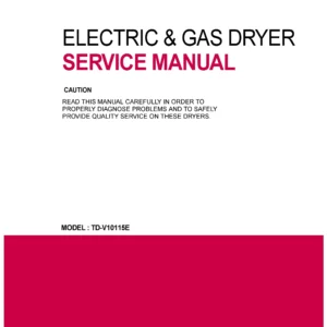 Lg td v10115e service manual cover for dryer