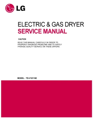 Lg td v10115e service manual cover for dryer