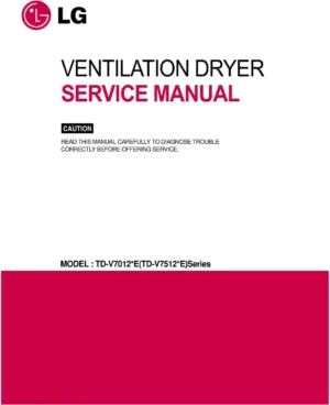 Lg td v75125e service manual cover for dryer
