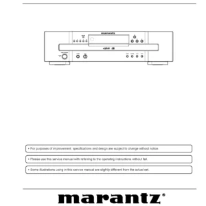 Marantz cc4003 5 service manual cover with a photograph of this device, model type and code, manual contents and modification notice.