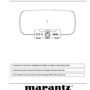 Marantz consolette ms7000 service manual cover with a photograph of this device, model type and code, manual contents and modification notice.