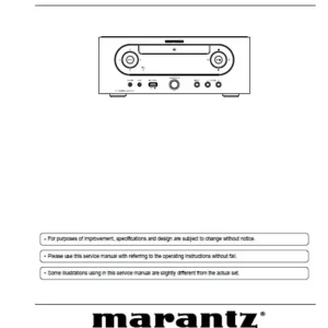 Marantz melody m cr603 mcr603 service manual cover with a photograph of this device, model type and code, manual contents and modification notice.