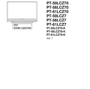 Panasonic pt 50lcz70 pt 56lcz70 pt 61lcz70 service manual cover with photo of the television, TV type, chassis code, model code, creation date and document number