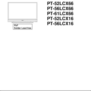 Panasonic pt 52lcx66 pt lcx66 pt lcx66 service manual cover with photo of the television, TV type, chassis code, model code, creation date and document number