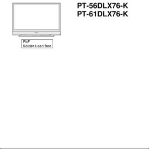 Panasonic pt 56dlx76 k pt 61dlx76 k service manual cover with photo of the television, TV type, chassis code, model code, creation date and document number