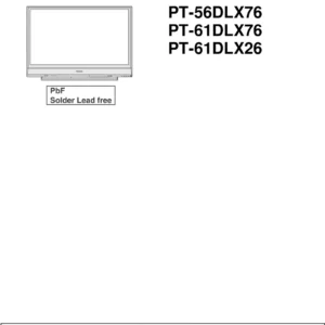 Panasonic pt 56dlx76 pt 61dlx76 pt 61dlx26 service manual cover with photo of the television, TV type, chassis code, model code, creation date and document number