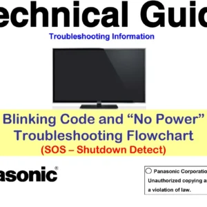 Panasonic tc p55st60 service manual cover with photo of the television, TV type, chassis code, model code, creation date and document number