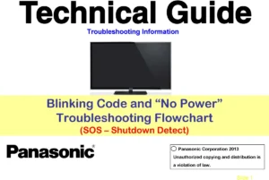 Panasonic tc p60s60 service manual cover with photo of the television, TV type, chassis code, model code, creation date and document number