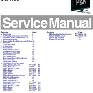 Philips 19pfl5404h service manual cover with photo of the television, TV type, chassis code, model code, creation date and document number