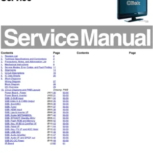 Philips 22pfl3409 service manual cover with photo of the television, TV type, chassis code, model code, creation date and document number