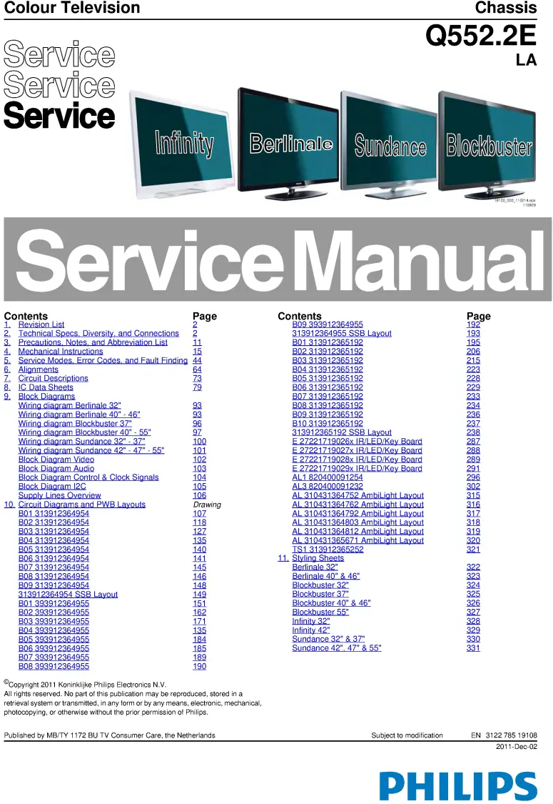 Philips 47pfl7456h service manual cover with photo of the television, TV type, chassis code, model code, creation date and document number