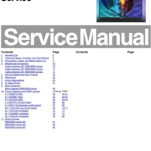 Philips 65put6820 50put6800 50put6820 55put6820 service manual cover with photo of the television, TV type, chassis code, model code, creation date and document number