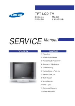Samsung la20s51b service manual cover