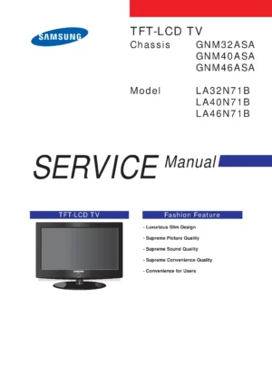 Samsung la32n71b la40n71b la46n71b service manual cover