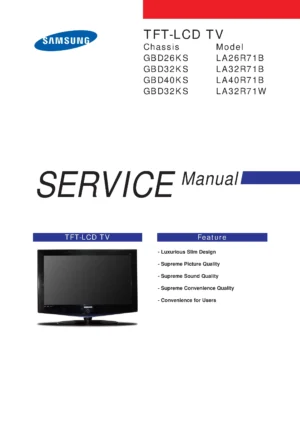 Samsung la32r71w service manual cover