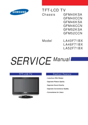 Samsung la40f71bx service manual cover