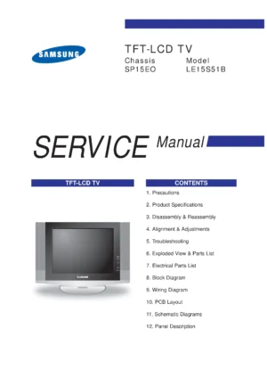 Samsung le15s51b service manual cover