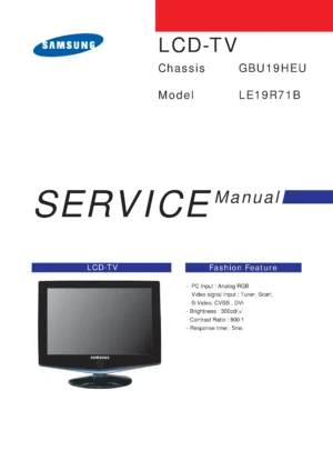 Samsung le19r71b service manual cover
