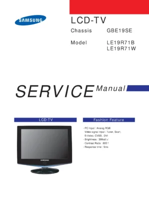 Samsung le19r71w service manual cover