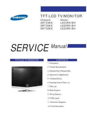 Samsung le23r51bh service manual cover
