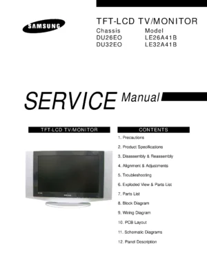 Samsung le26a41b service manual cover