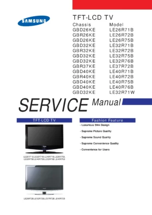 Samsung le26r71bh service manual cover