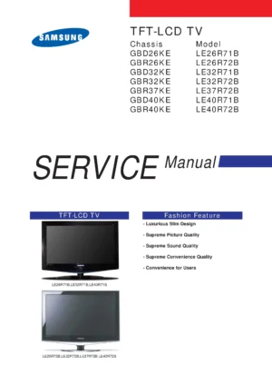 Samsung le26r72b service manual cover