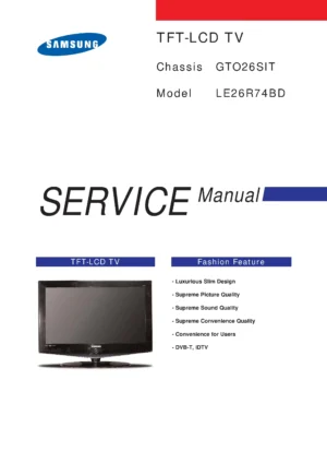 Samsung le26r74bd service manual cover