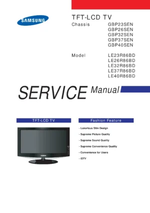 Samsung le26r86bd service manual cover