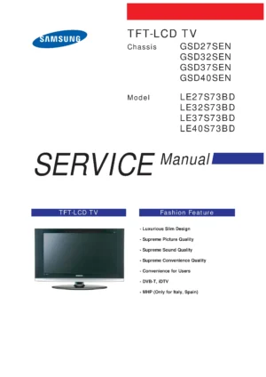 Samsung le27s73bd service manual cover