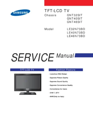Samsung le32n73bd le40n73bd le46n73bd service manual cover