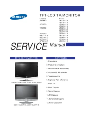 Samsung le32r52b service manual cover