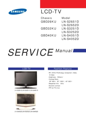Samsung ln s3251d s3252d service manual cover